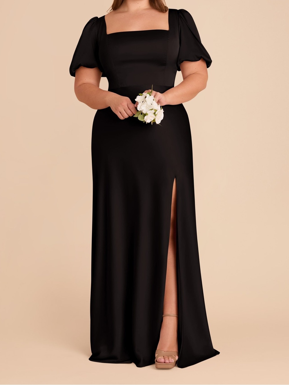 Black Satin Birdy Grey Judy Maxi Dress